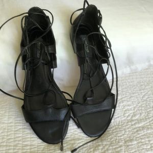 Black Strappy Lace up sandals